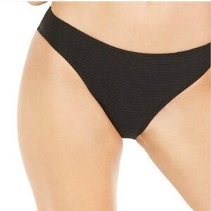 Hula Honey Rhythm Rib Solid Hipster Bikini Bottoms Juniors Size XL Black-NWT